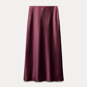 Zara Satin effect midi skirt